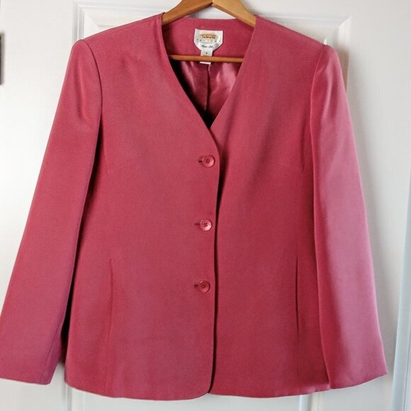 Talbots Petite Rose Pink Silk Long-Sleeve Jacket - Picture 1 of 8